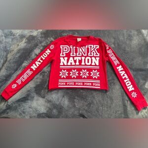 PINK Victoria's Secret Red Sweatshirt size small PINK NATION